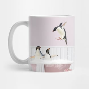 Penguins in a Vintage Bathtub Mug